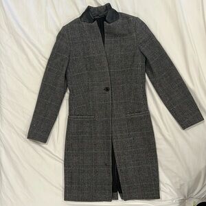 All saints tailored coat. Wool blend. Leather detail